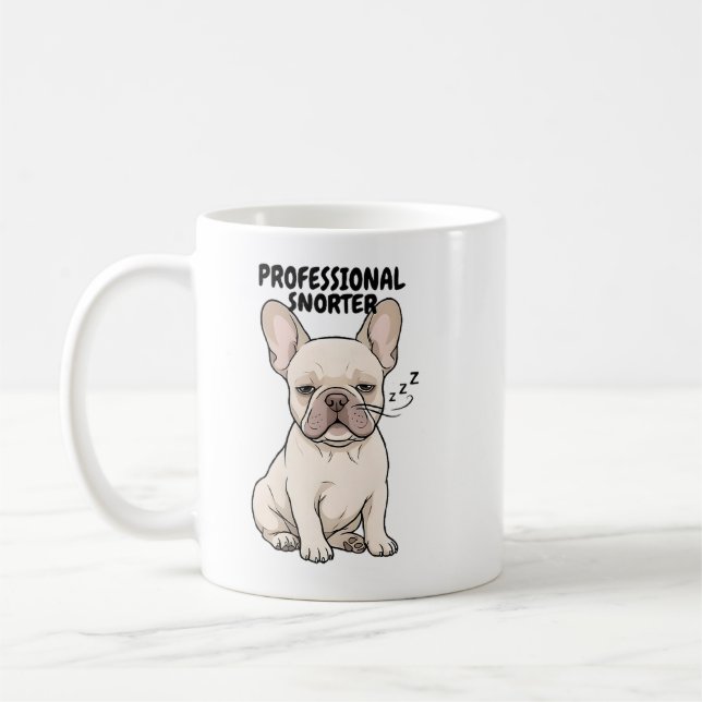 Professionell Snortare Fransk Bulldog Funny Coffee Kaffemugg (Vänster)