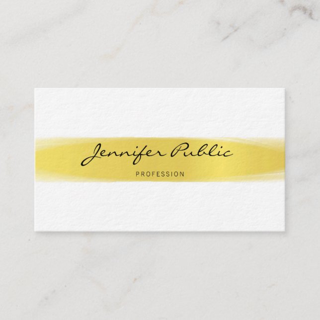 Professionell Snyggt Calligraphy Guld Design Plain Visitkort (Framsida)