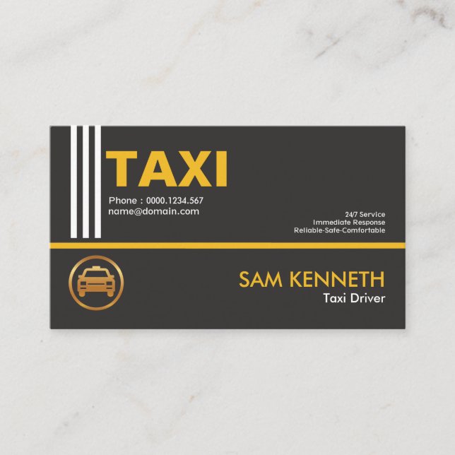 Professionell Snyggt Lodrät Whites Taxi Service Visitkort (Framsida)