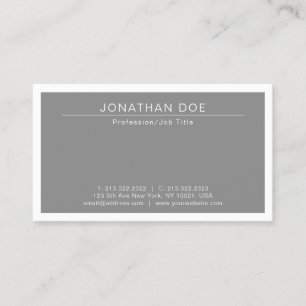 Professionell Snyggt Modern Grått Simple Plain Visitkort