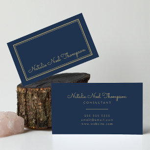 Professionell Snyggt Monogram-skript Namn Guld Visitkort