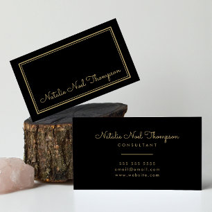 Professionell Snyggt Monogram-skript Namn Guld Visitkort