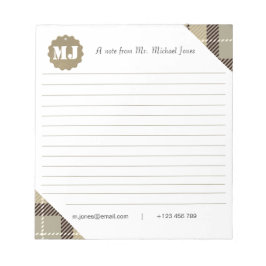 Professionell Snyggt Monogram-skript, tonad Anteckningsblock