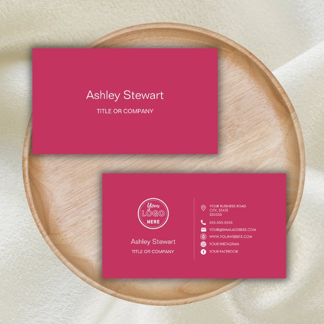 Professionell Social-Logotyp Modern Shock rosa Visitkort (Skapare uppladdad)