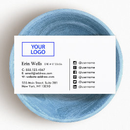 Professionell Social Media-ikon Lägg till Logotyp Visitkort