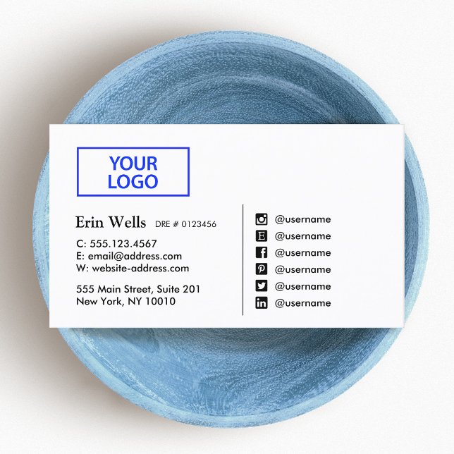 Professionell Social Media-ikon Lägg till Logotyp Visitkort (Skapare uppladdad)