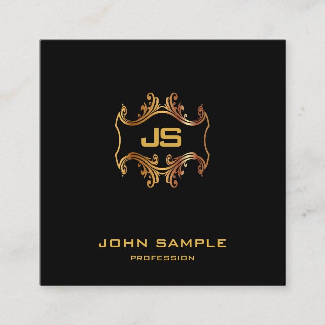 Professionell Sofistikerad lyxruta Silke Fyrkantigt Visitkort (Framsida)