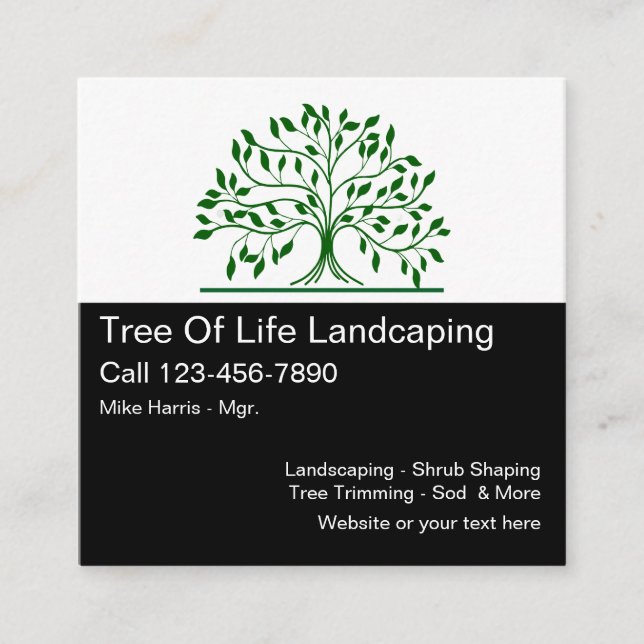 Professionell som landskap den unika designmallen fyrkantigt visitkort (Framsida)