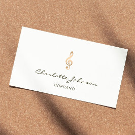 Professionell Soprano Guld Treble Clef Singer Whit Visitkort
