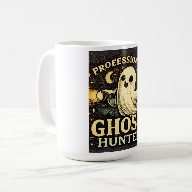 Professionell Spökjägare Rolig Halloween  Kaffemugg (Framsida vänster)