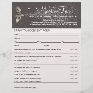 Professionell Spray Tan Medgivande Affärsplan Reklamblad