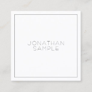 Professionell Square Modern Aesthetic Luxury Plain Fyrkantigt Visitkort