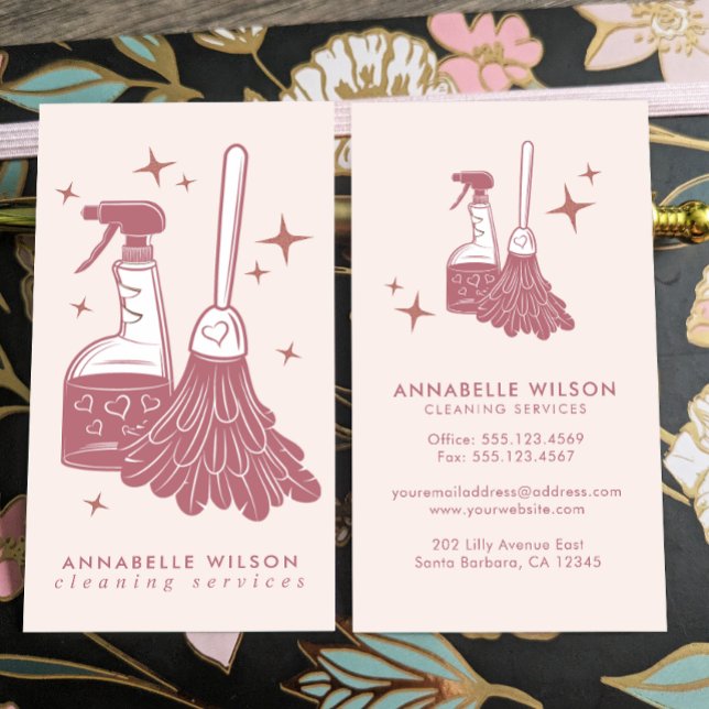 Professionell städfirma & städning av hemmet visit visitkort (Skapare uppladdad)