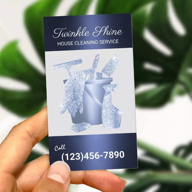 Professionell Städning svart metall i marinen Visitkort (Skapare uppladdad)