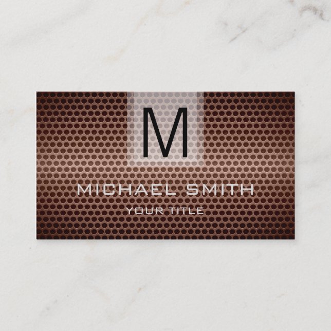 Professionell Stainless Steel Metall Monogram #4 Visitkort (Framsida)