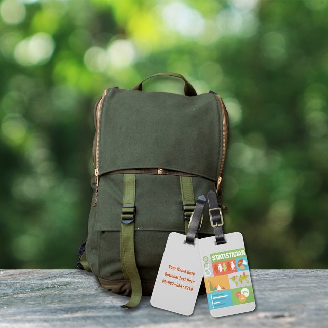 Professionell statistiker ikonisk design bagagebricka (Skapare uppladdad)