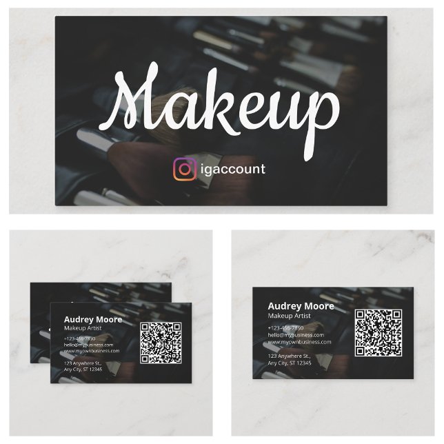 Professionell Stilfull Sminkartist Visitkort (Professional Stylish Makeup Artist Business Card
)