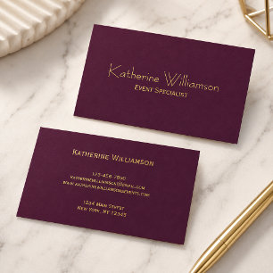 Professionell Stilren Modern Minimalist Burgunder Visitkort