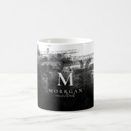 Professionell Stilren Svart Abstrakt Monogram Kaffemugg