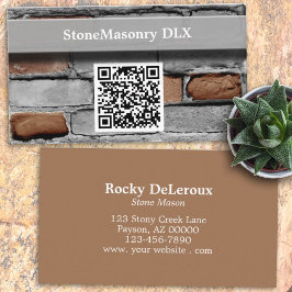 Professionell Stonemason Rustic Brick QR-kod Visitkort