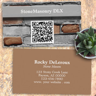 Professionell Stonemason Rustic Brick QR-kod Visitkort