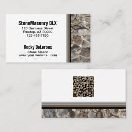 Professionell Stonemason Rustic Sten Gräns QR-kod Visitkort