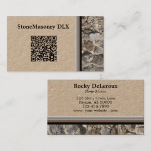 Professionell Stonemason Wall Gräns QR-kod Visitkort