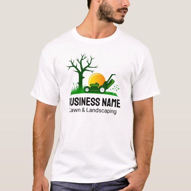 Professionell svart grön gräsklippare landskapsark t shirt (Framsida)