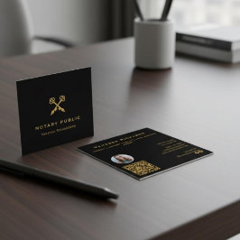 Professionell svart & guld korsad penn QR-kod Fyrkantigt Visitkort