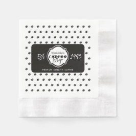 Professionell svart kaffebar med personligt logoty pappersservett