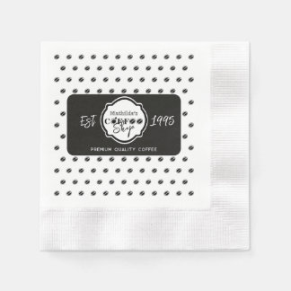 Professionell svart kaffebar med personligt logoty pappersservett