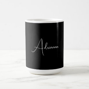 Professionell svart lägg till ditt namn handstil r kaffemugg