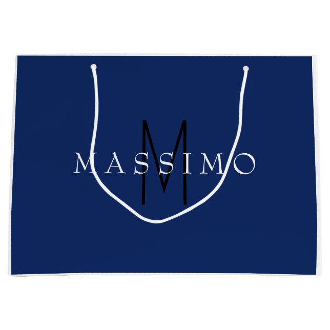 Professionell svart monogram blå ditt namn (Framsidan)