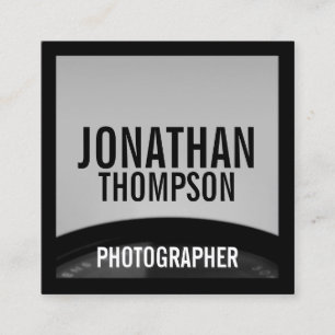 Professionell, svart och vit fotografi fyrkantigt visitkort