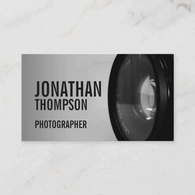 Professionell, svart och vit fotografi visitkort (Framsida)