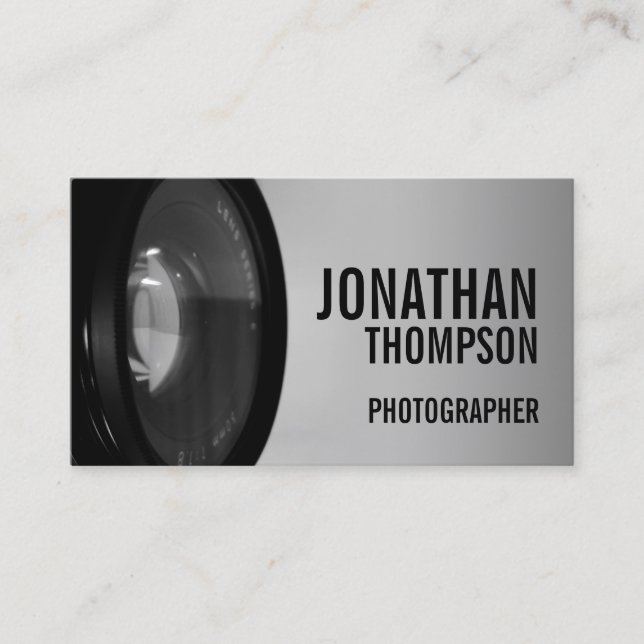 Professionell, svart och vit fotografi visitkort (Framsida)