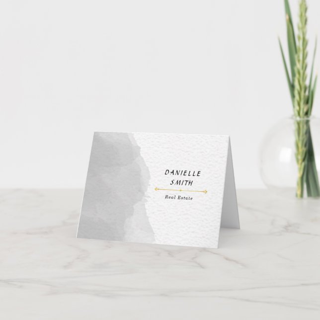 Professionell, svart och vit vattenfärg tack kort (Framsida)