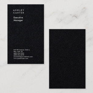 Professionell, svart, vanlig minimalistisk modern visitkort