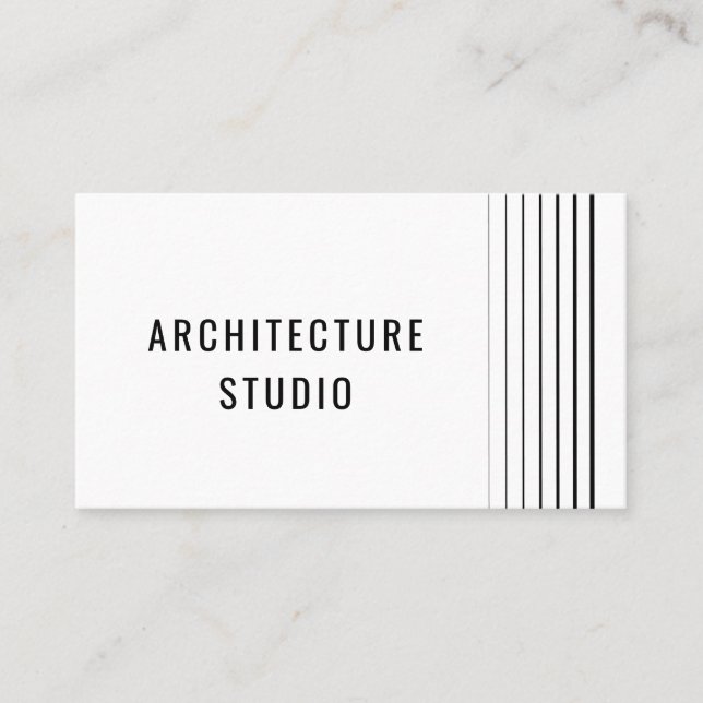 Professionell svartvit arkitektdesigner modern visitkort (Framsida)