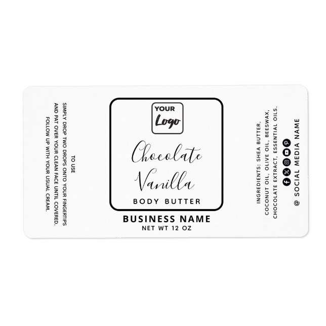 Professionell, svartvit logotyp fraktsedel (Framsidan)