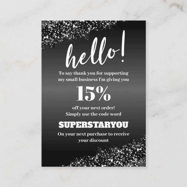 Professionell Svartvit Tack Infoga kort (Framsida)