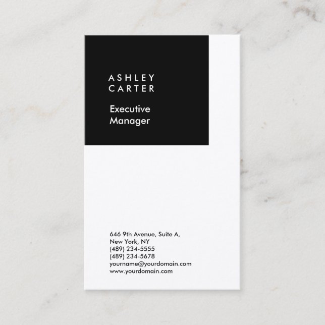 Professionell svartvit, vanlig minimalistisk moder visitkort (Framsida)