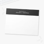 Professionell Svartvitt Anteckningsblock<br><div class="desc">Anteckningsblocket professionell har eget namn och text i det vita klassiska serif-teckensnittet stil,  på svart överkant gräns,  på vit bakgrund.</div>