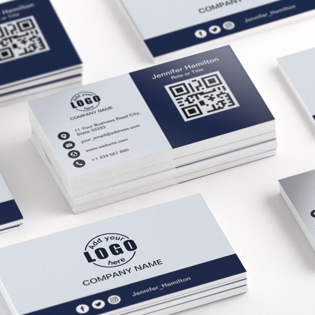 Professionell Svartvitt lägger till Logotypens QR- Visitkort (Skapare uppladdad)