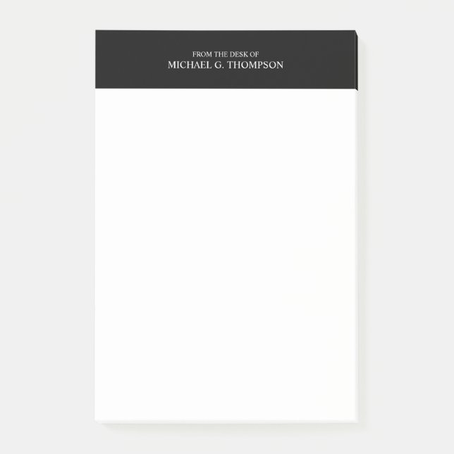 Professionell Svartvitt Post-it Block (Framsida)