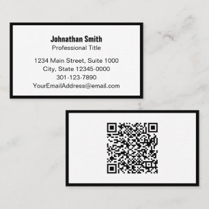 Professionell Svartvitt QR-kodmall Tidsbeställning Kort