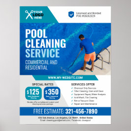 Professionell Swimming Bassäng Städning Services Poster