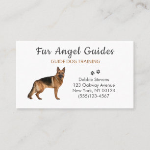Professionell Tan German Shepherd Hund Training Visitkort