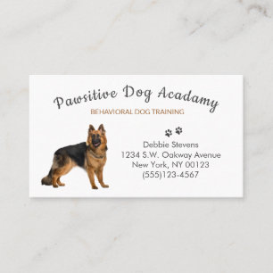 Professionell Tan German Shepherd Hund Training Visitkort