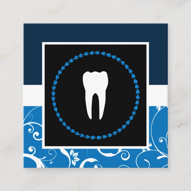 professionell tandläkarkontor fyrkantigt visitkort (Framsida)